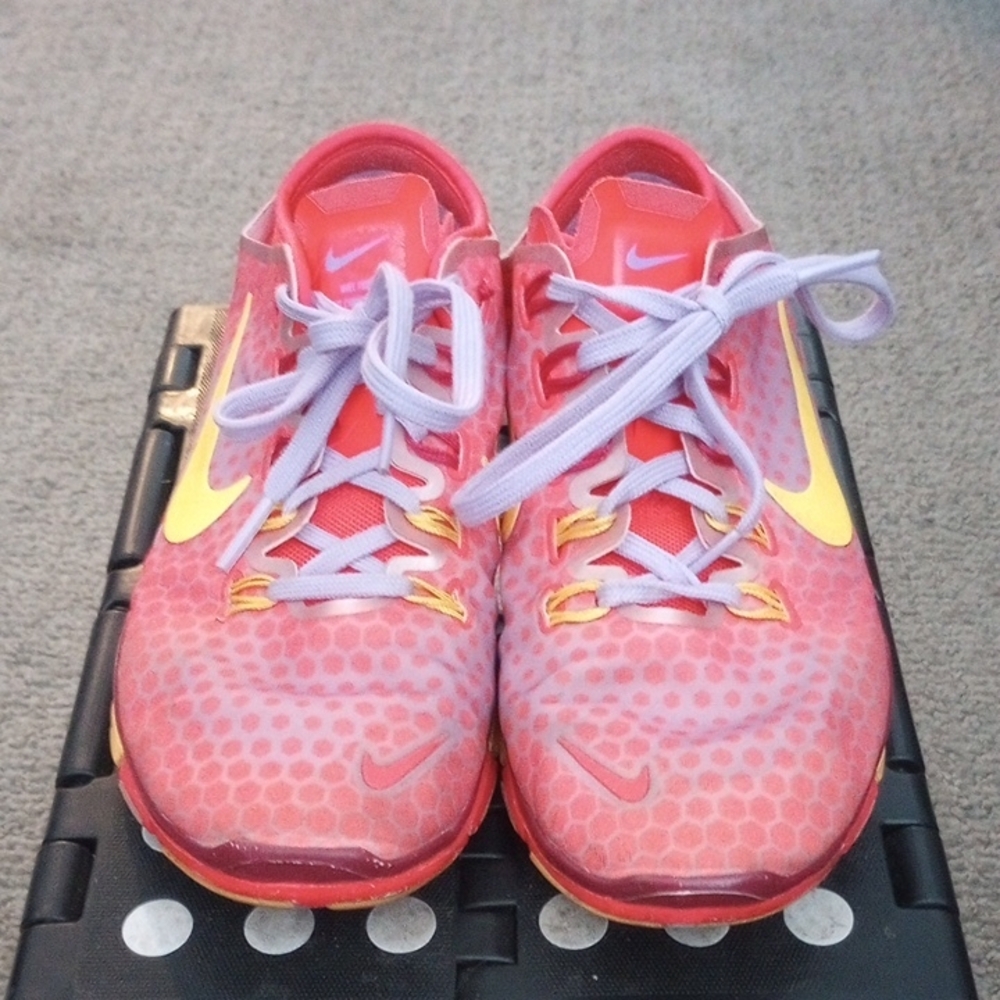 Nike Pink and Yellow Running Shoes